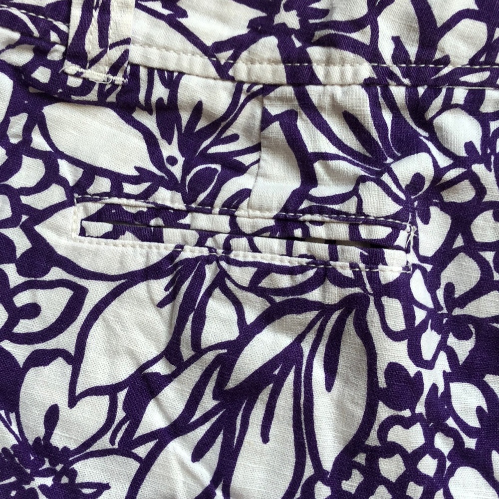 New York & Company Purple and white linen shorts - Picture 5 of 7